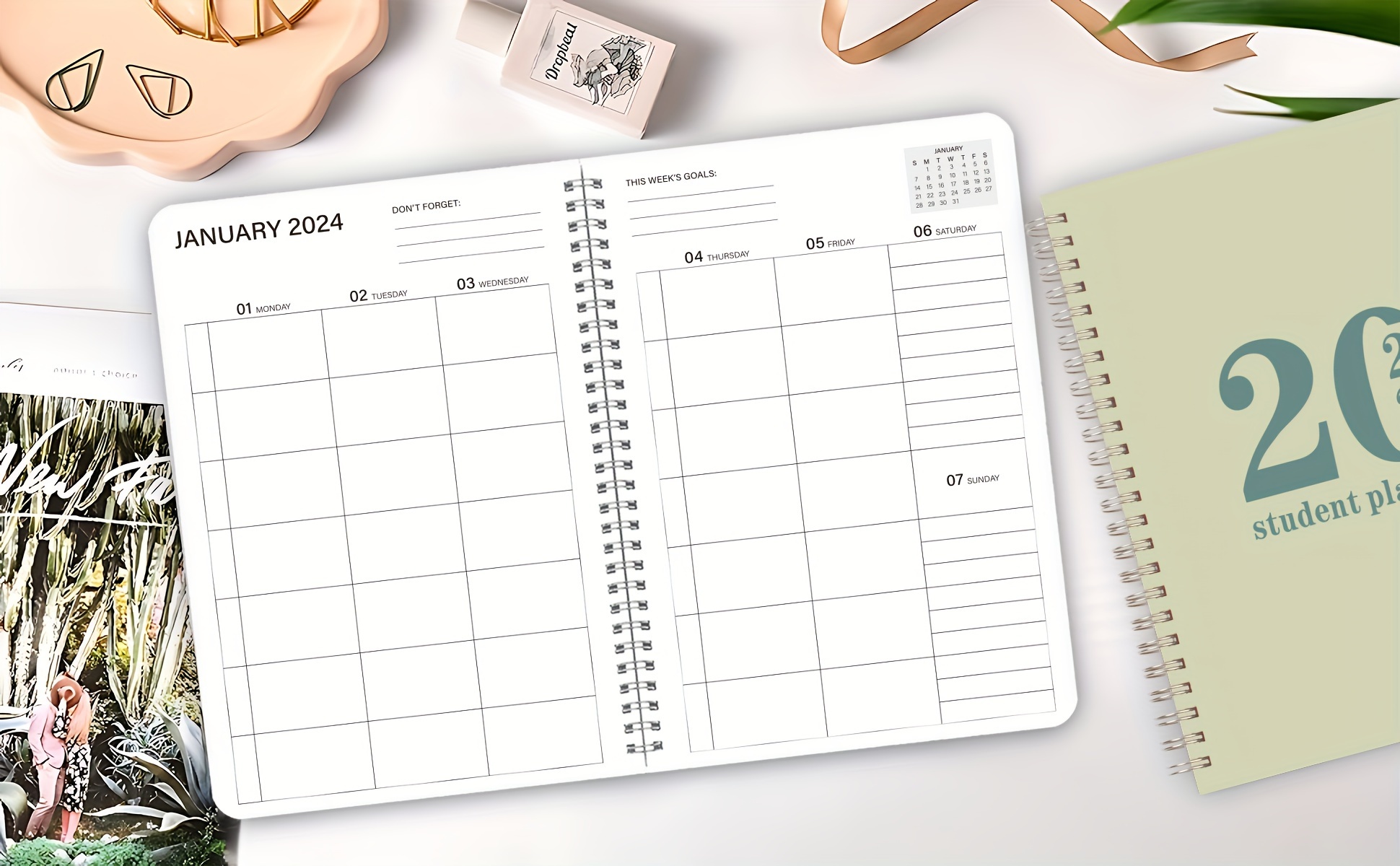 2023 2024 Planner: Stay Organized Achieve Goals Weekly - Temu