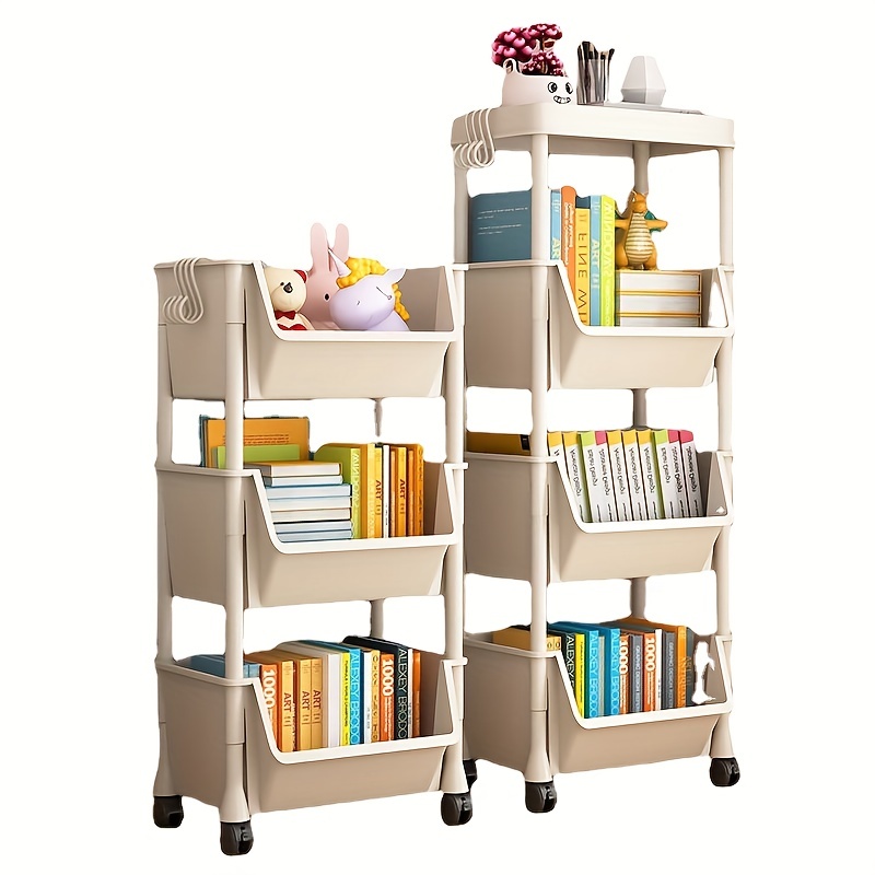 Stackable Book Cart Storage Rack Portable Durable Document - Temu