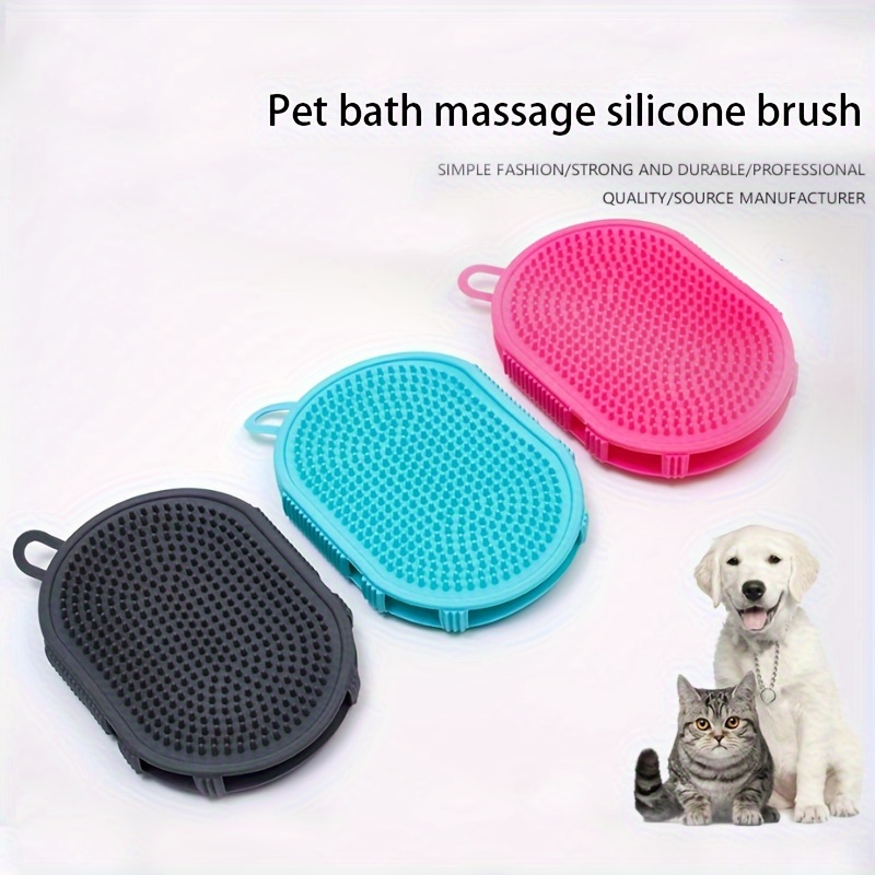 Pet Silicone Bath Brush Massage Scrub Brush For Cat And - Temu