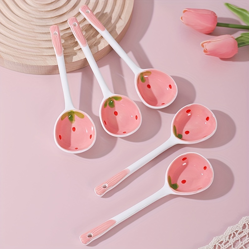 Ceramic Coffee Spoon, Dessert Girl Heart Cute 3d Flower Spoon, Ceramic  Coffee Spoon Stirring Spoon, Kitchen Tools, Kitchen Accessories, Kitchen  Gadgets - Temu