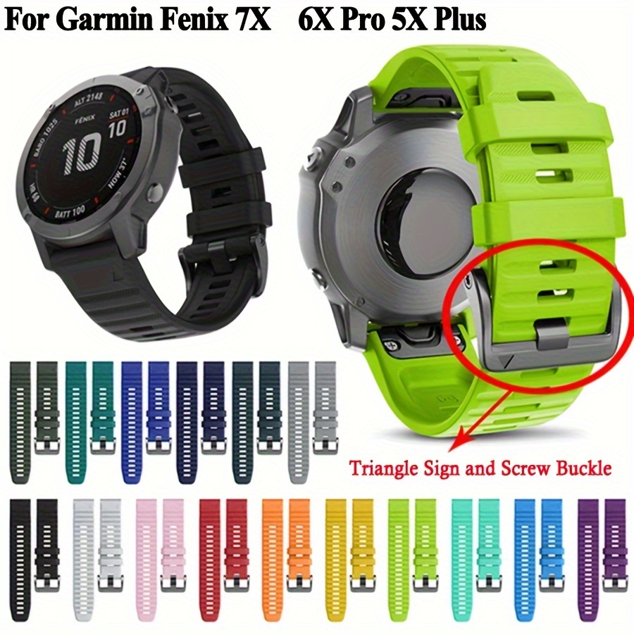 Para Garmin Fenix 6X GPS / 6X Pro Orificios de liberación rápida Correa de  reloj de silicona