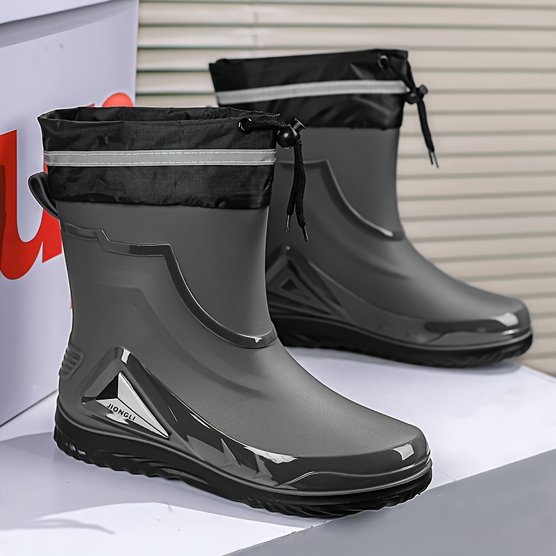 Men Rain Boots, Wear-resistant Waterproof Non-slip * Top Rain Shoes For  Outdoor Walking Fishing