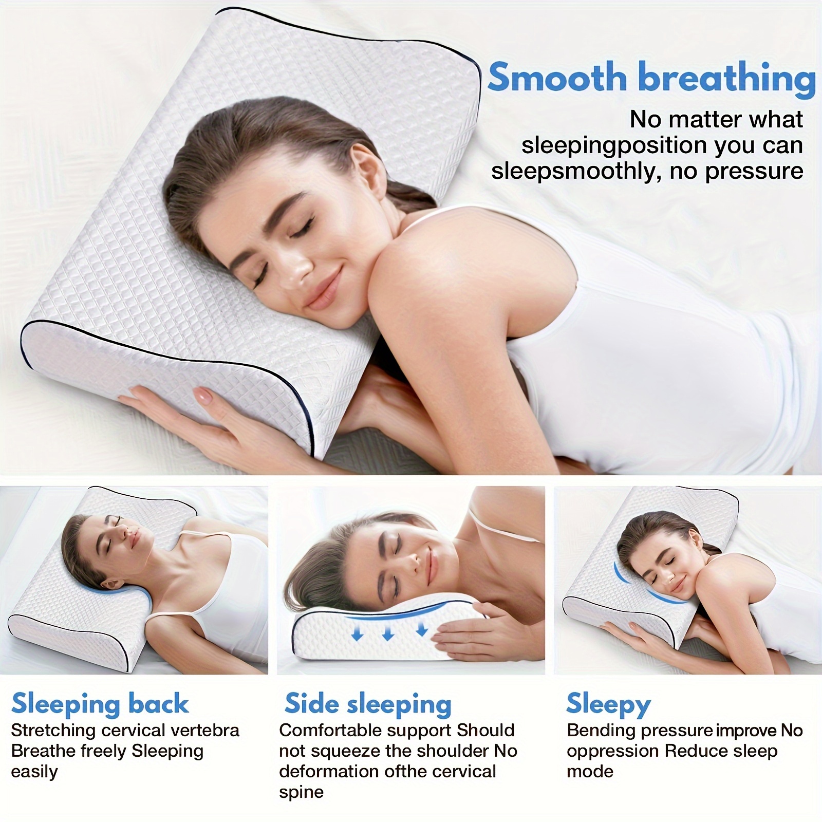 Cervical Neck Bed Pillows - Neck Support Relaxer - Neck And