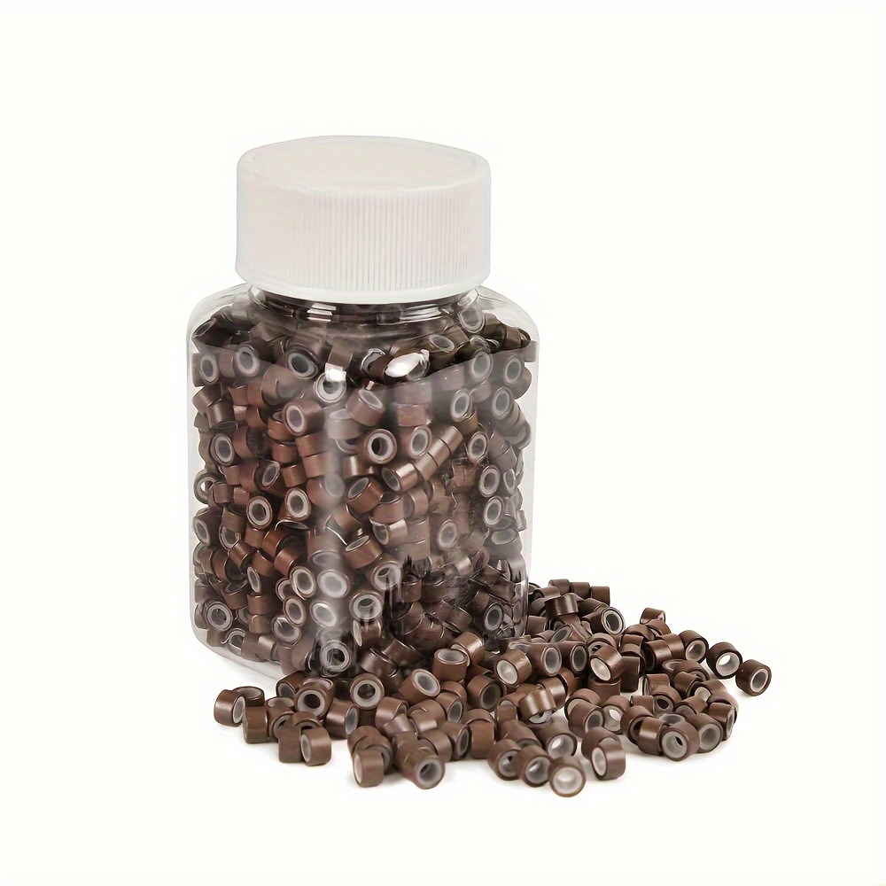  Micro Link Beads 5mm for Hair Extensions - 500 Silicone Lined  Beads for Human Micro Link Rings Silicone Hair Extensions Tool(Black) :  Beauty & Personal Care
