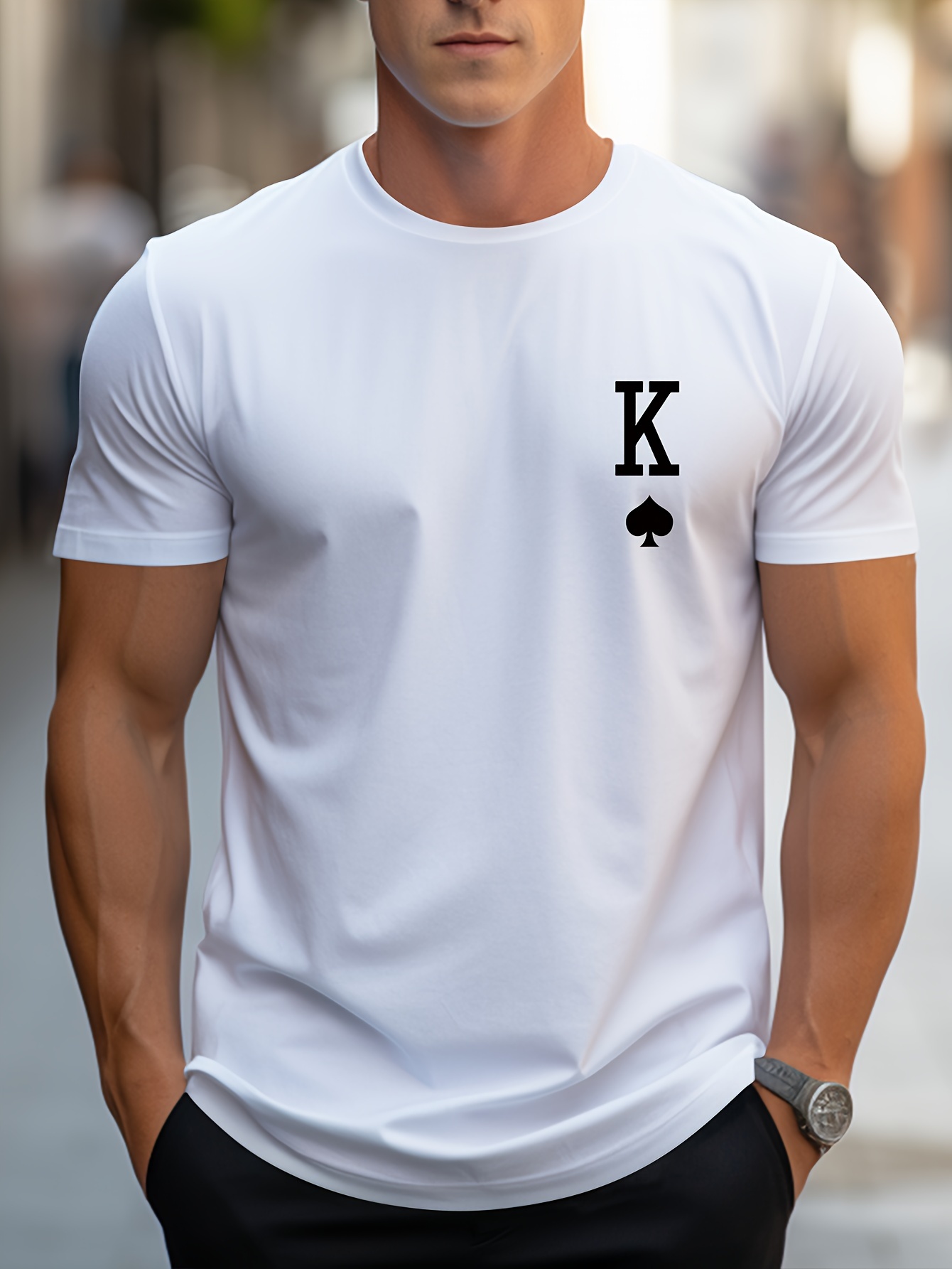 Camiseta Manga Larga Hombre Estampado Cool Alphabet K - Temu