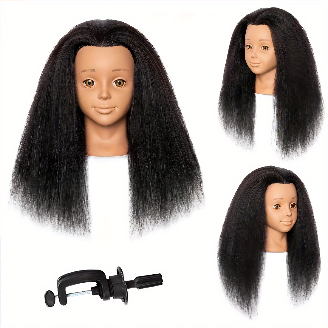 24 '' Coiffure Cheveux Humains Pratique Maquillage Formation Mannequin Tête  Avec Pince