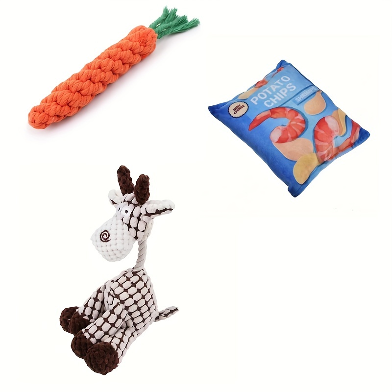 Dog Squeaky Carrot Dog Toys Plush Stuffed Soft Puppy Chew Toys