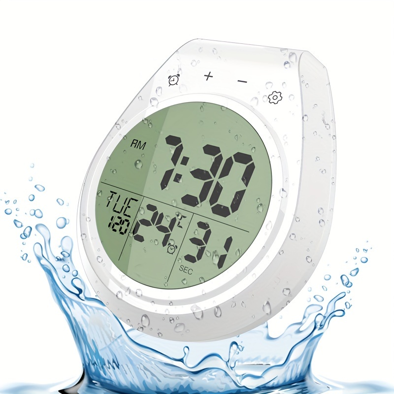 Reloj de ducha portátil resistente al agua con pantalla de calendario