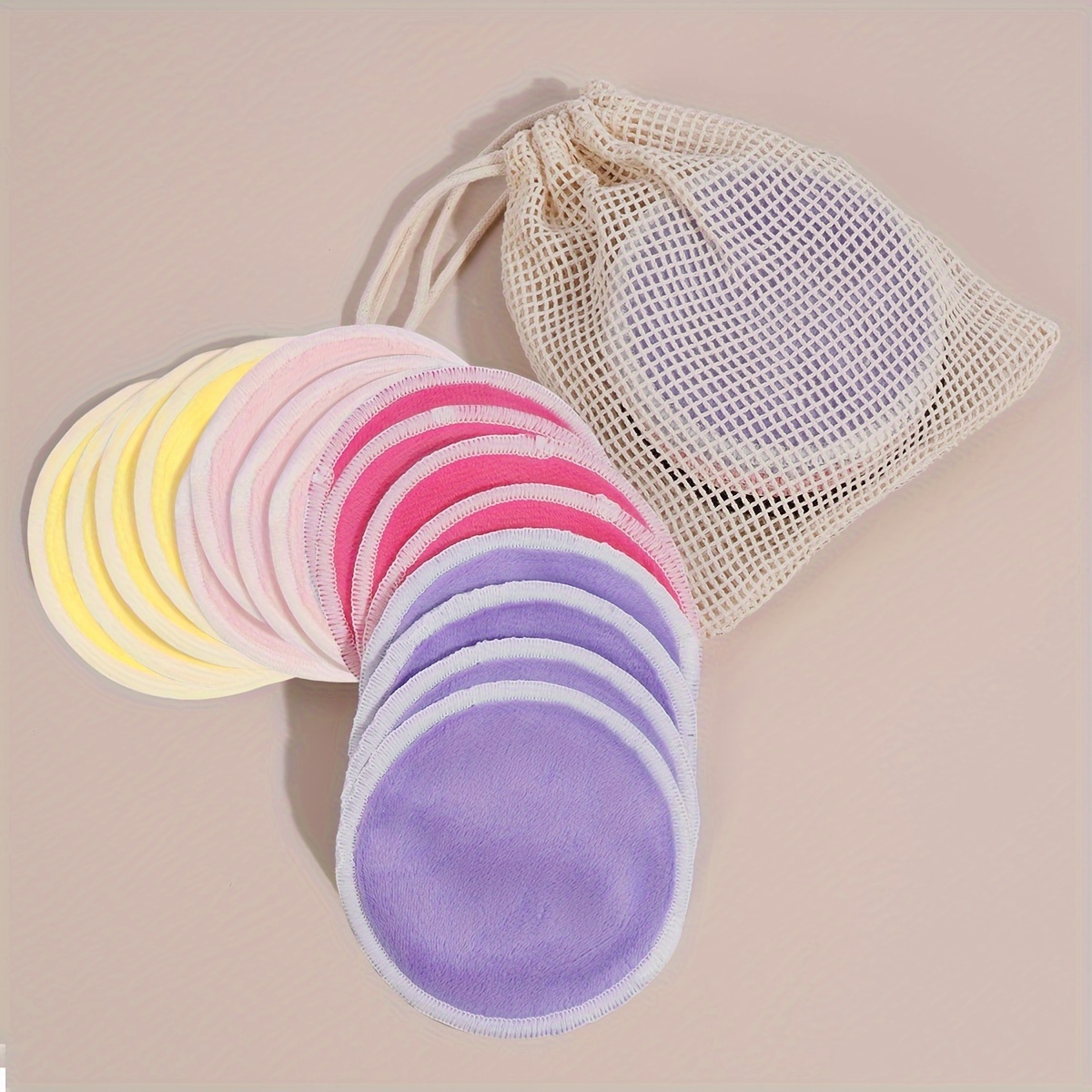 

16pcs Makeup Remover Towel Plus Wash Bag, Reusable, Suitable For All Skin Types, Facial Cleansing Tool, Face Wash Puff, Makeup Remover Pad, Machine Washable