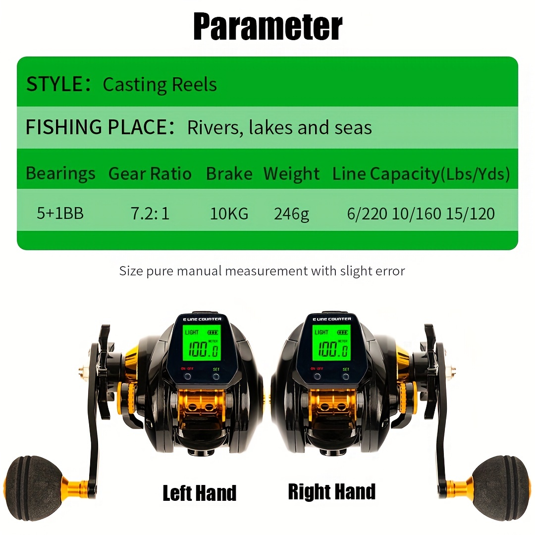 Led Screen Electronic Fishing Reel 7.2:1 Gear Ratio Aluminum - Temu Canada