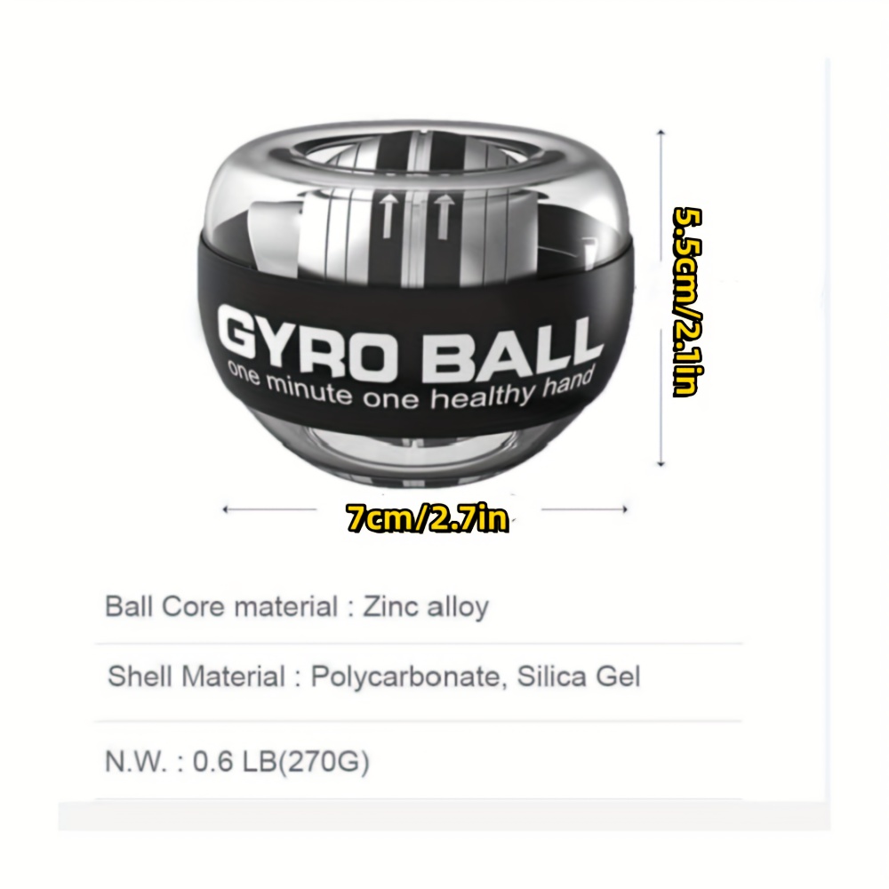 Wristball Gyro Ball Forearm and Grip Trainer and Recovery Tool