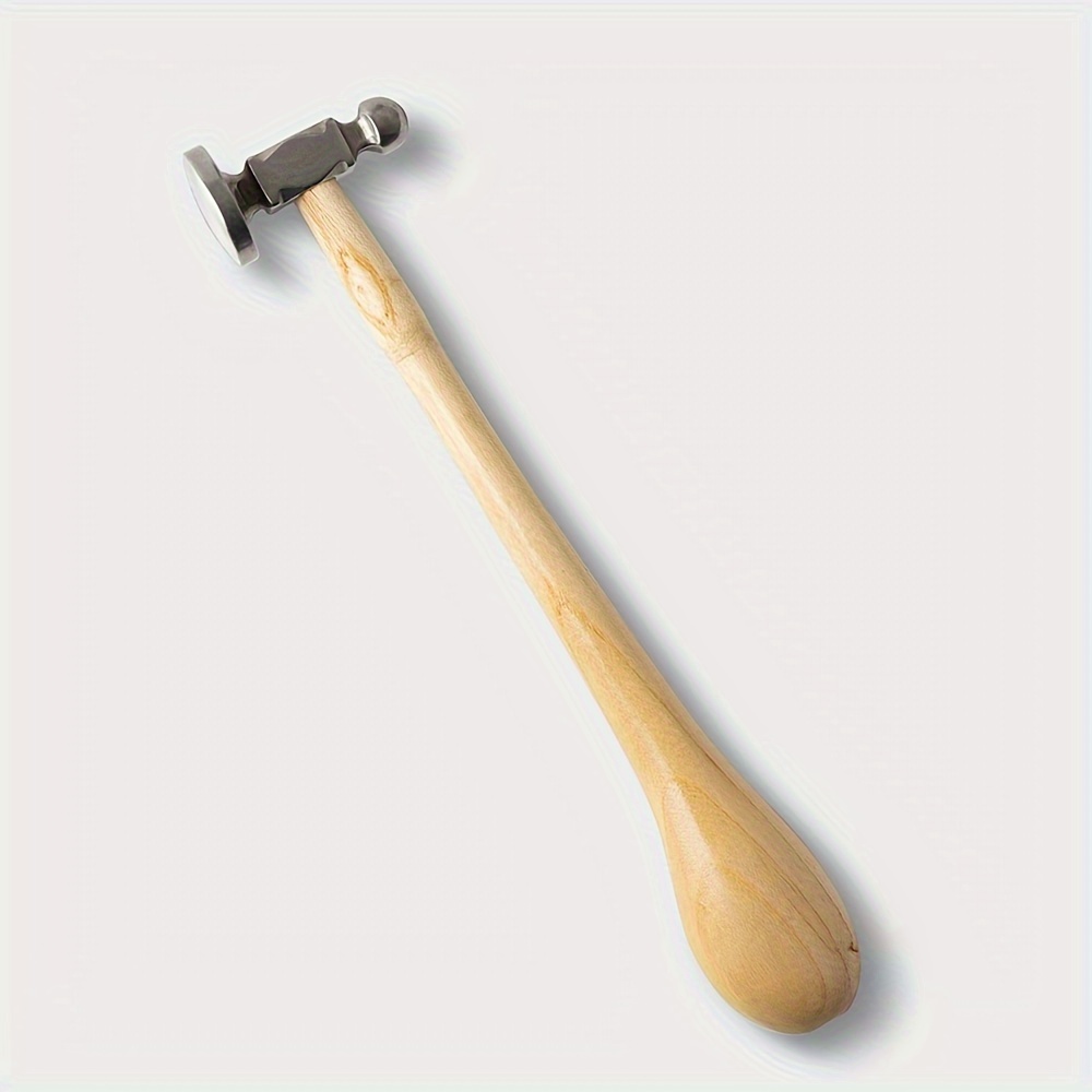 

The Hobbyworker Two-sided Chasing Hammer 10.63 Inches Wooden Handle, 2.05 Inches Steel Head With A 14mm Ball Pein & 28mm Domed Face-tool For Adding Texture And Dimension To Metalwork