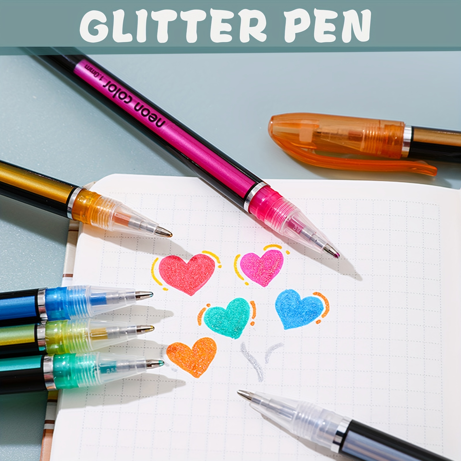 100 Colors Gel Pen Set Glitter Sketch Drawing Color Pen Neon