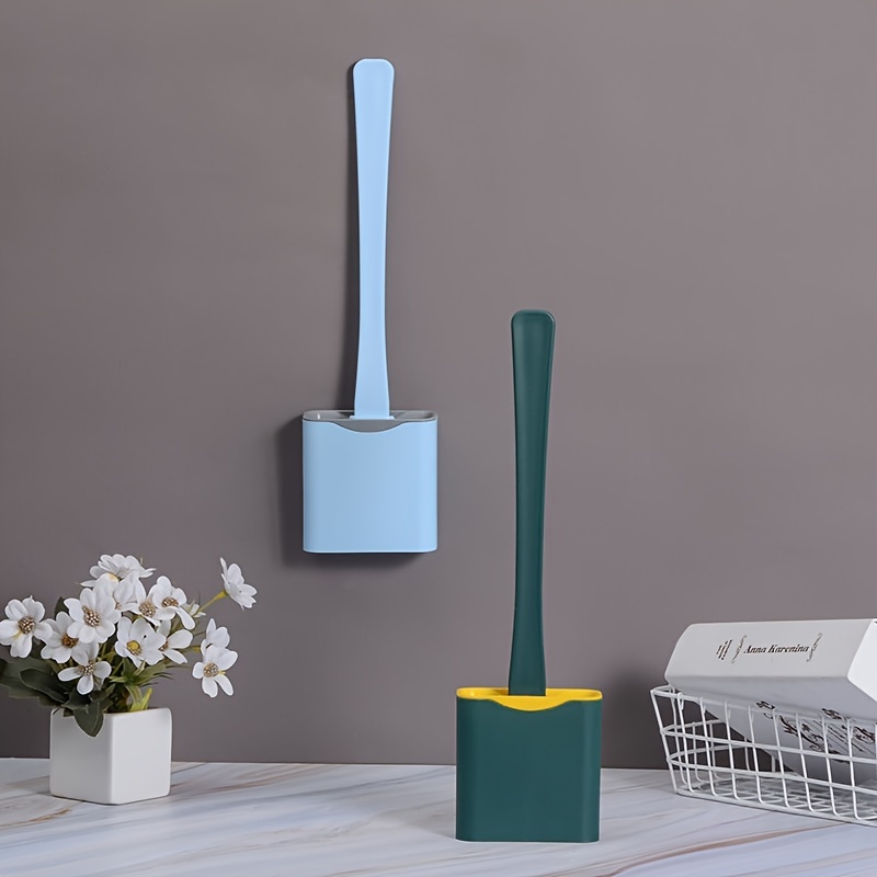Silicone Toilet Brush With Holder - 36.5cm Deep Cleaner Toilet