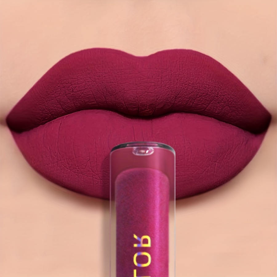 

1pc Lip Glaze Matte Berry Purple-red Long Lasting Waterproof Liquid Lipstick Lip Stain Lip Tint Moisturizing Lip Gloss With High Pigmented Valentine's Day Gifts