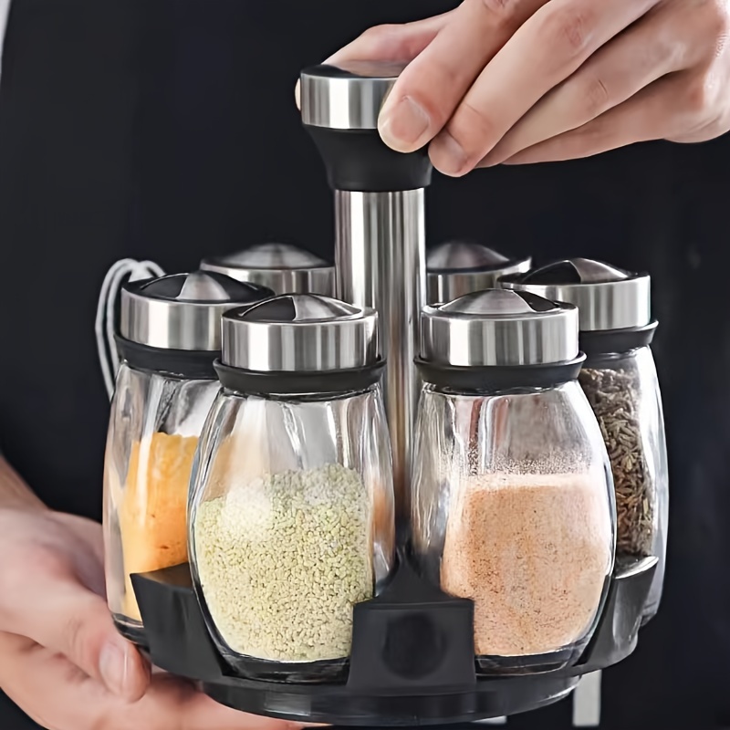 7in1 Spices Seasonings Container Sets Revolving Countertop Temu