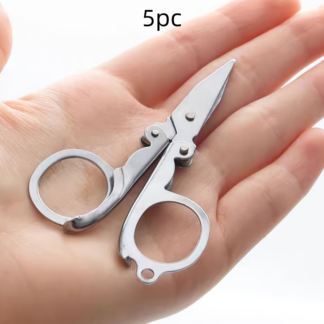 Stainless Steel Small Scissors Folding Scissors, Pocket Portable Foldable  Travel Scissors Tiny Mini Craft Cutter For Home Travel, Silvery