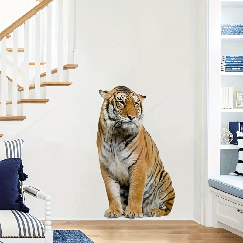 

1pc Wall Sticker, Simulation Big Tiger Self-adhesive Wall Stickers, Bedroom Entryway Living Room Porch Home Decoration Wall Stickers, Removable Stickers, Wall Decor Decals