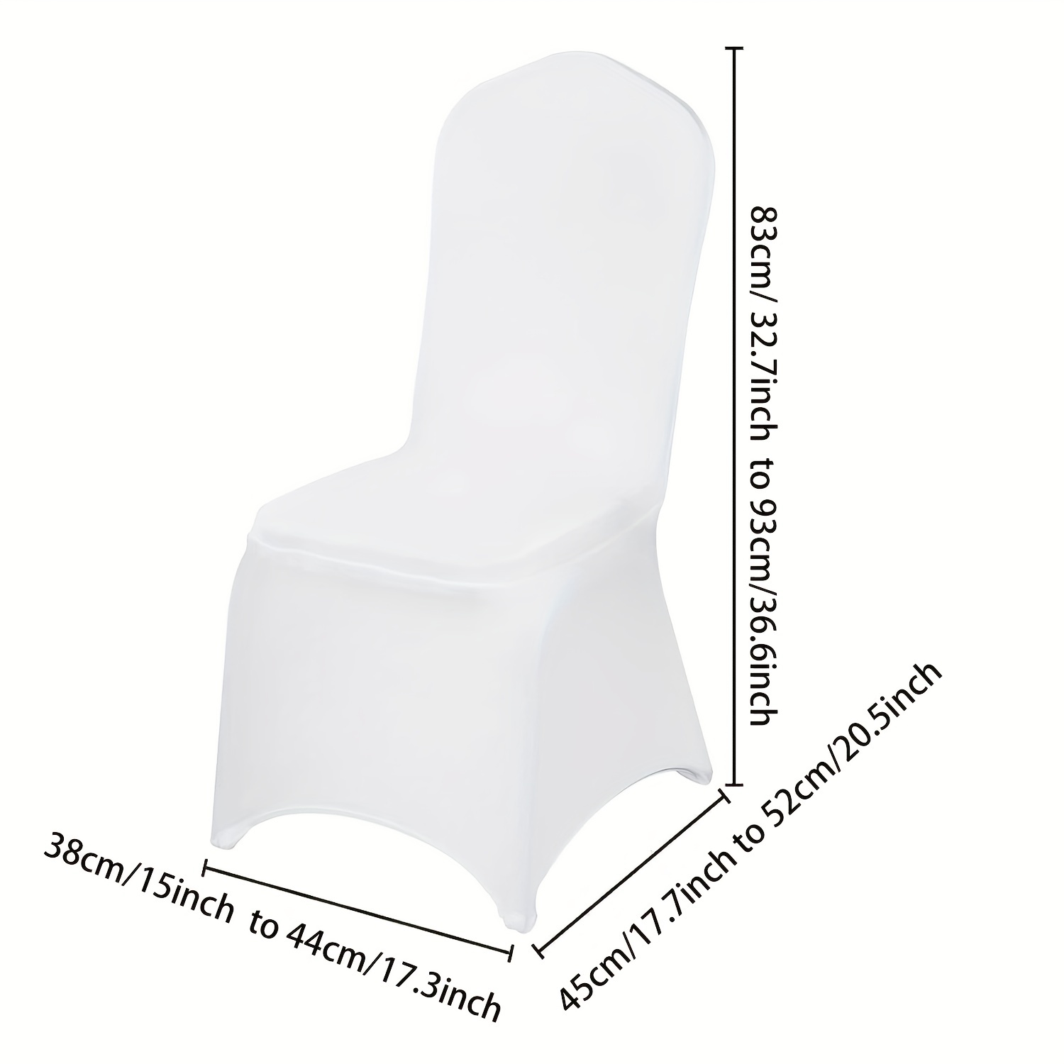 Black Stretch Spandex Chair Covers Wedding Universal - 10 pcs