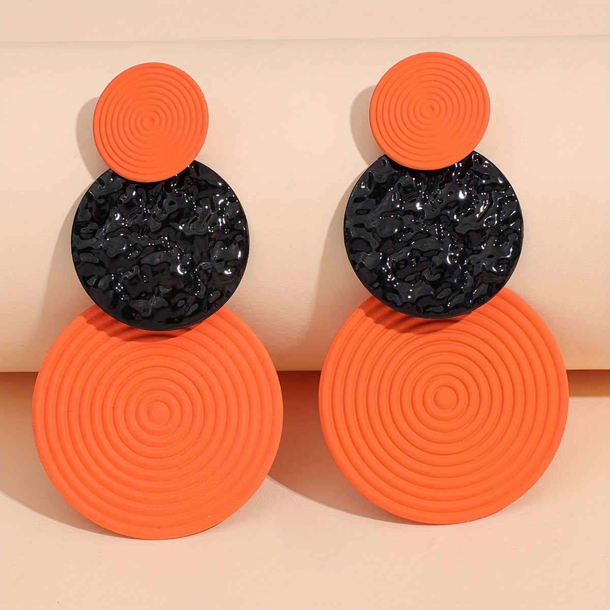 Geometric Round Dangle Earrings Unique Statement