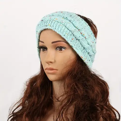 Bandeau de sport tricoté solide, cache-oreilles en bande de cheveux de yoga  extensible doublé de molleton, bandeau au crochet pour femme - Temu Belgium