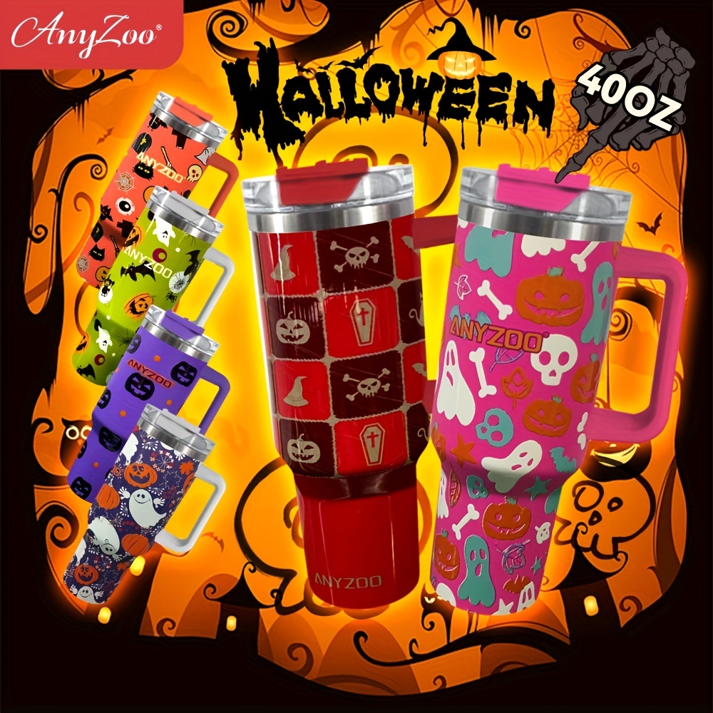 Halloween Kawaii Print Large Capacity Insulated Stainless - Temu