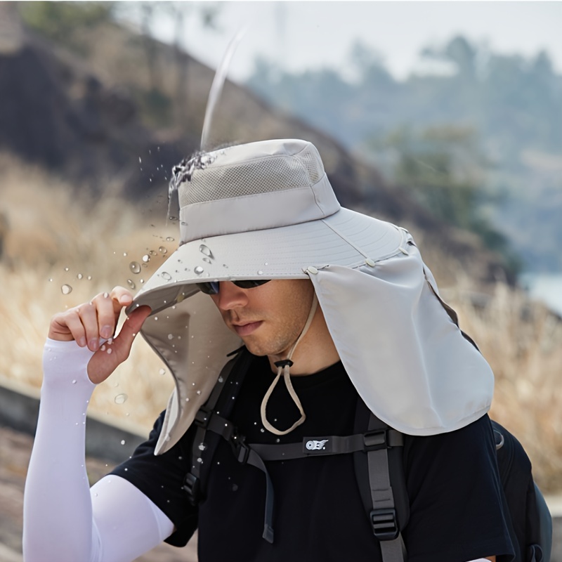 Men's Sunscreen Breathable Fishing Hat: Wide Brim Adjustable