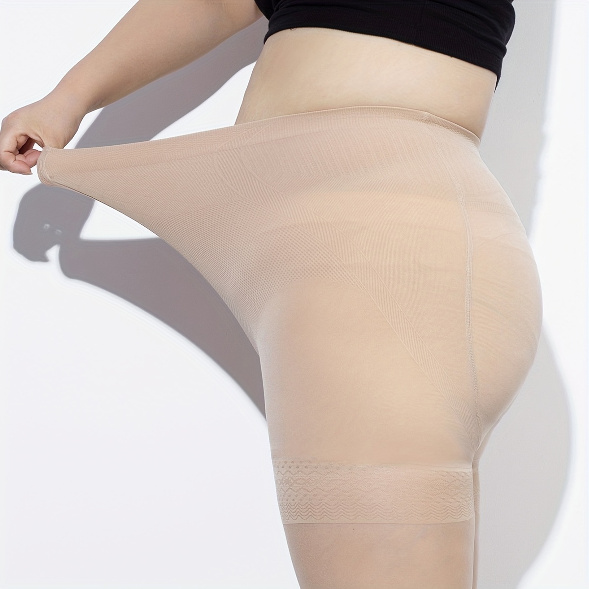 Floral Two Tone Control Top Tights