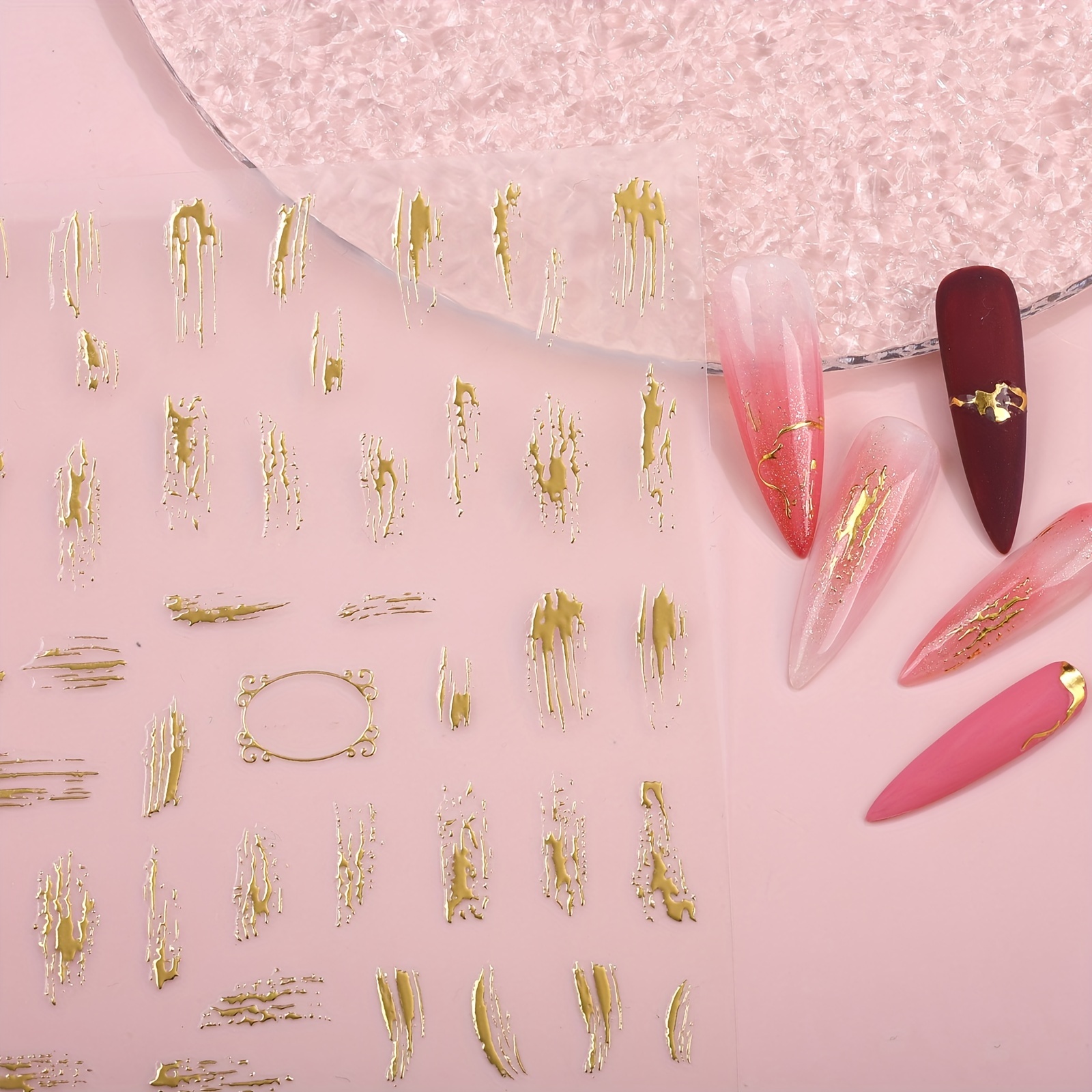 3D Laser Nail Decals Holographic Nail Supplies