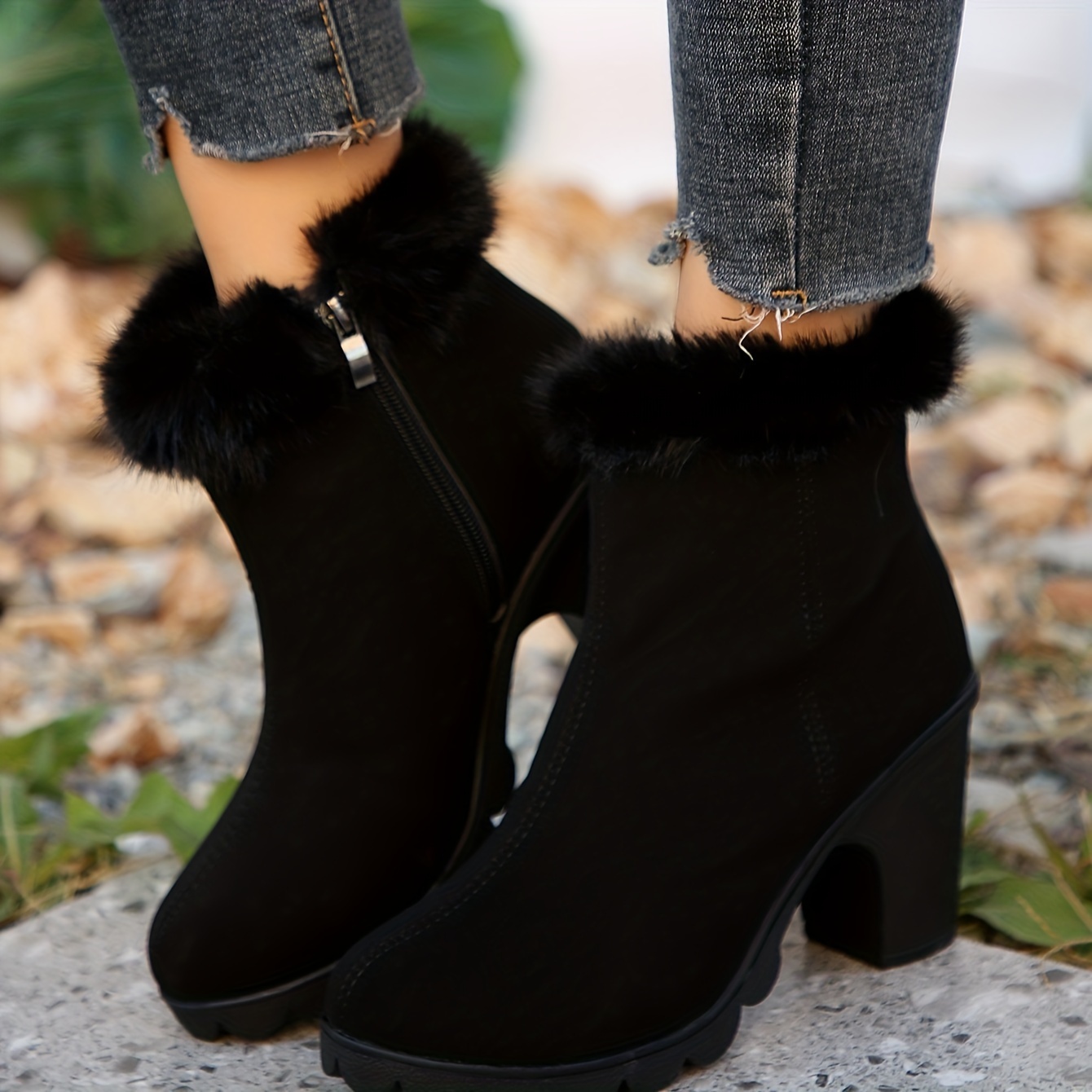 Fur 2024 heel booties