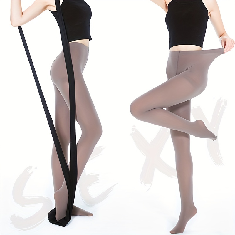 

6 Pairs Solid Minimalist Pantyhose, High Waist Footed Pantyhose, Women's Stockings & Hosiery