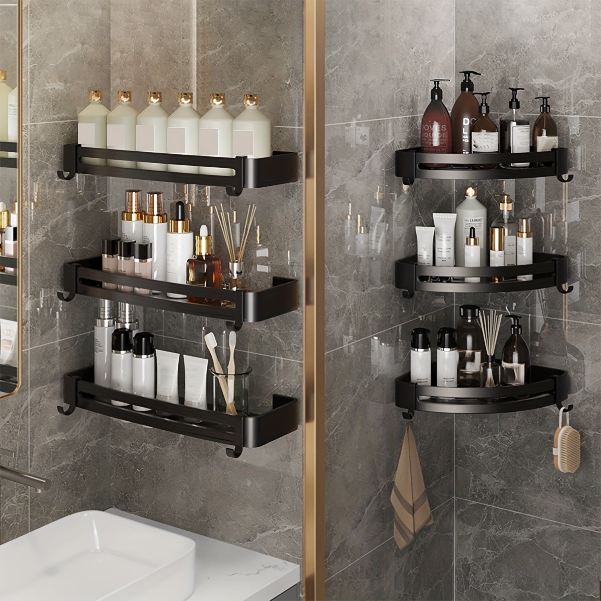 Shower Corner Shelf, Shower Organizer, Shampoo Holder, Punch Free Shower  Storage, Rust Proof Kitchen Organizer - Temu Hungary