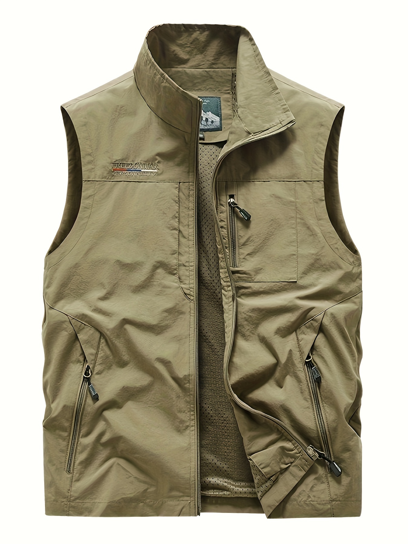 Breathable Mesh Zip Cargo Vest Men Perfect Fishing Hiking - Temu Canada