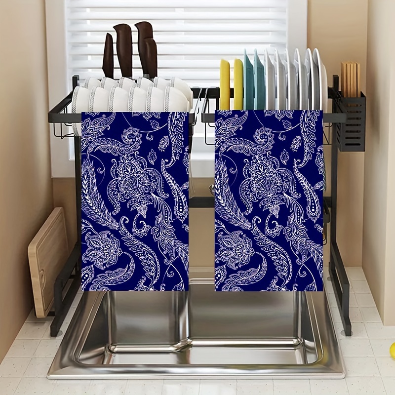 Holiday Hand Towel Gift Set, Hand-painted Kitchen Dish Towels