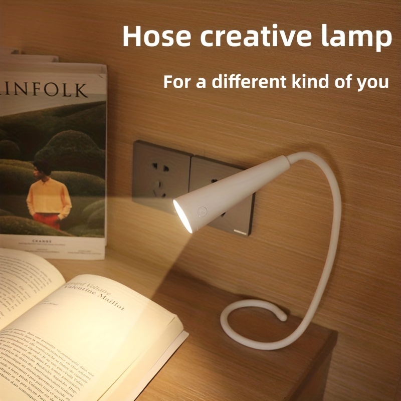 Clip On Book Light Battery Powered Flexible Hose Table Lamp - Temu