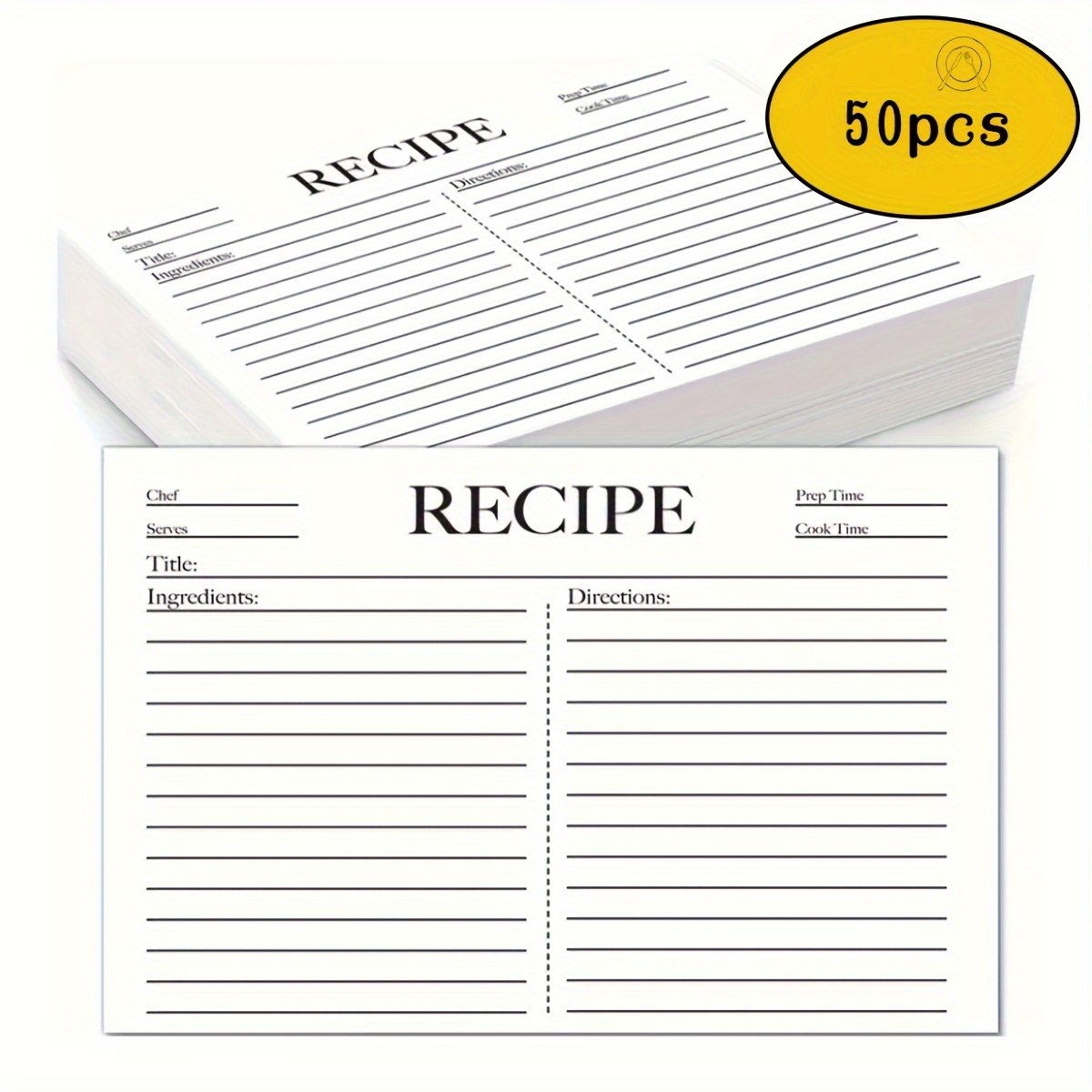 50 Double sided Printed Recipe Cards Double sided Writing In - Temu