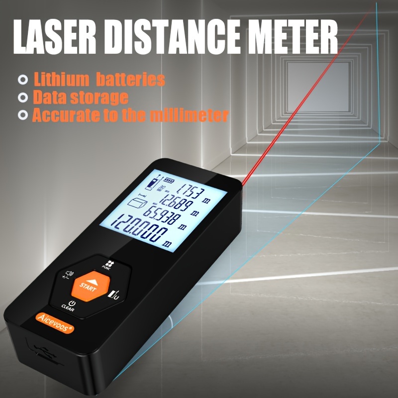 Mileseey Misuratore di distanza laser Roulette elettronica Laser Nastro  digitale Telemetro Trena Metro Laser Range Finder Nastro di misurazione