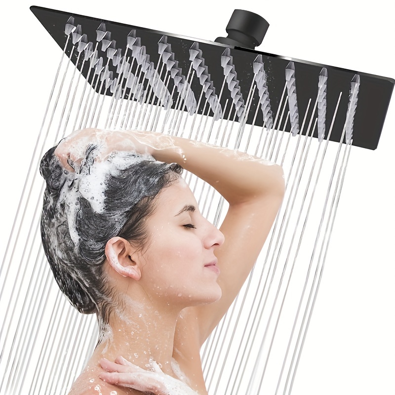 Pommeau de douche à effet pluie carré - 8 pouces de large, pommeau