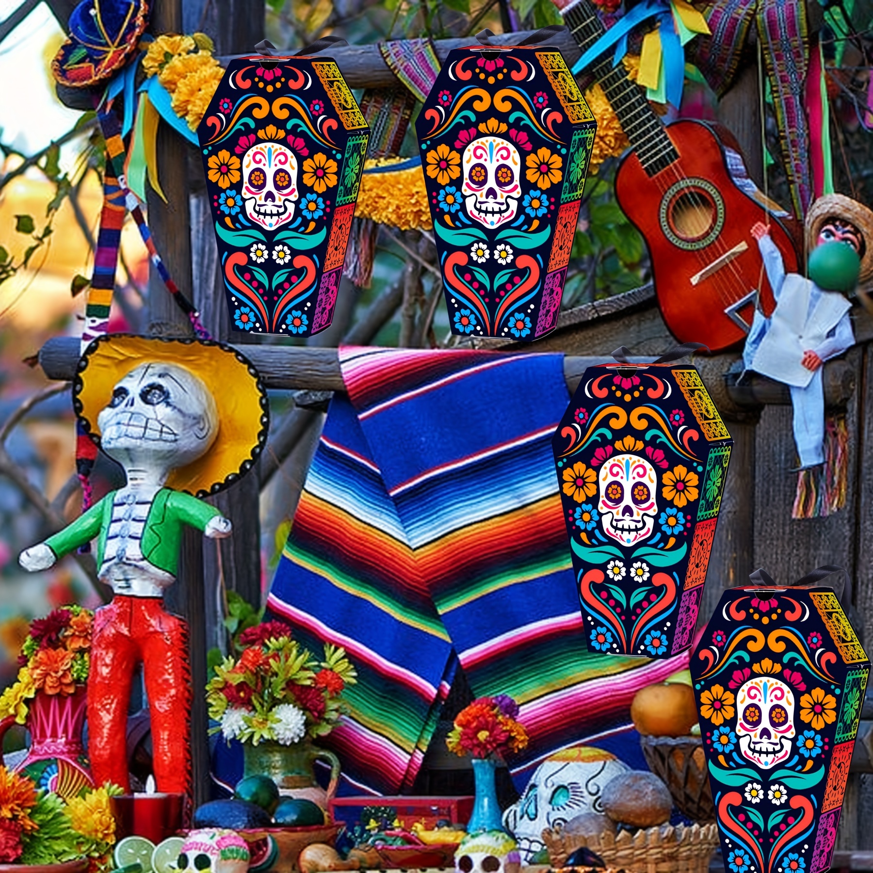 Mexican Day Of Death Coffin Goodie Candy Boxes, Halloween Sweets Box ...