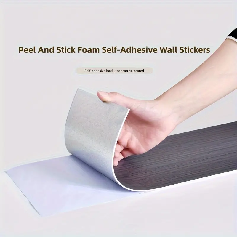 Thickened Imitation Wood Grain Wall Sticker Peel Stick Foam - Temu United  Arab Emirates