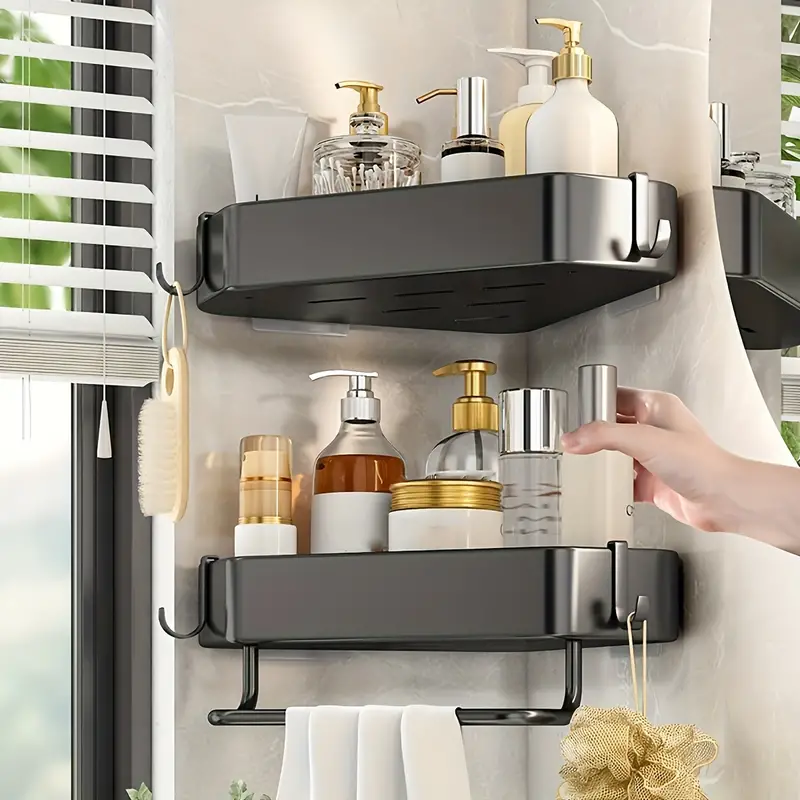 Corner Shower Caddy: Adhesive, Rust-Proof Stainless