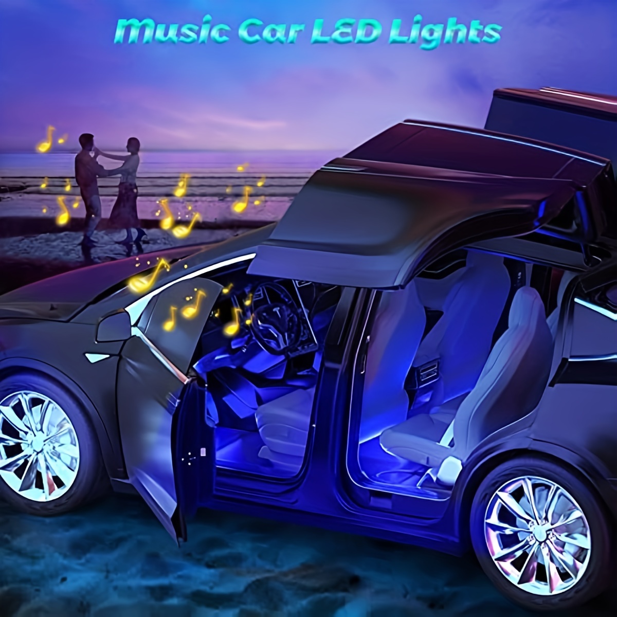48rgb Auto-led-leuchten, Autozubehör, App-steuerung Autolicht  Usb-anschluss, Musik-sync-farbwechsellichter Innenraum Autos, App-steuerung, Hochwertig Erschwinglich