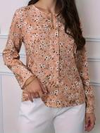 floral print v neck blouse elegant long sleeve blouse womens clothing