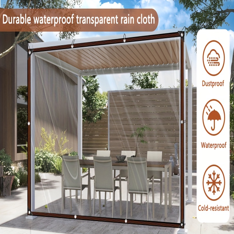 Lona impermeable transparente gruesa de 5.9 x 8.2 pies, lona de polietileno  transparente para jardín, impermeable, cubierta de plantas, tela aislante