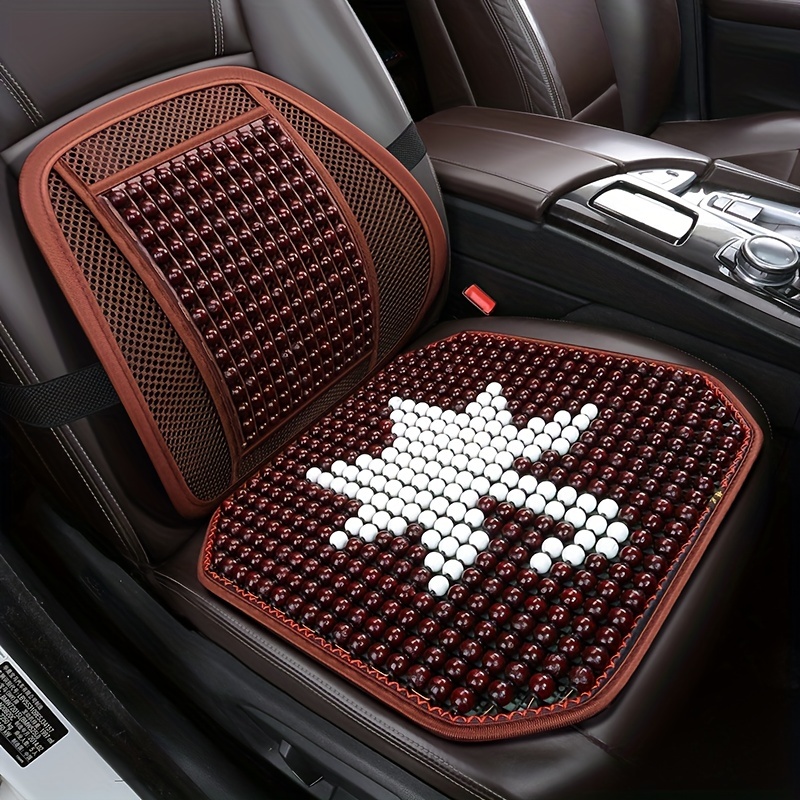 Funda Asiento Coche Cuentas Madera Cojín Transpirable - Temu