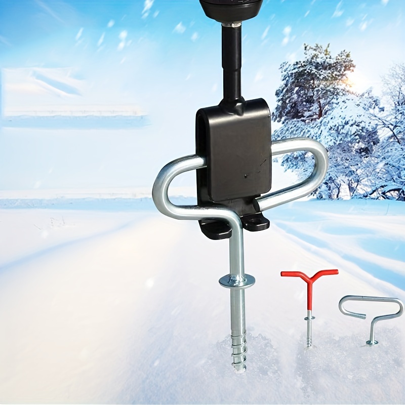 10 Pcs Ice Anchor Kit Includes Ice Anchor Drill Adapter Shelter Anchor Tool  Metal Ice Fishing Shelter Camping Peg Ice Fishing Rod Holders Spiral Ice  Augers for Winter Fishing Tent Accessories 