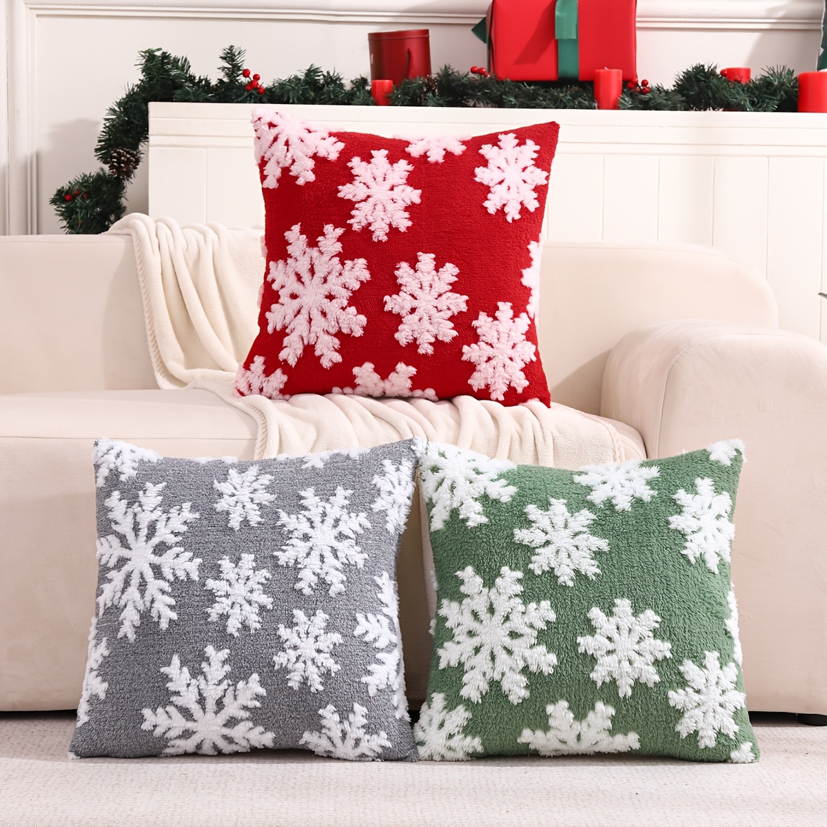 Christmas Snowflake Pillowcase Without Pillow Insert For - Temu