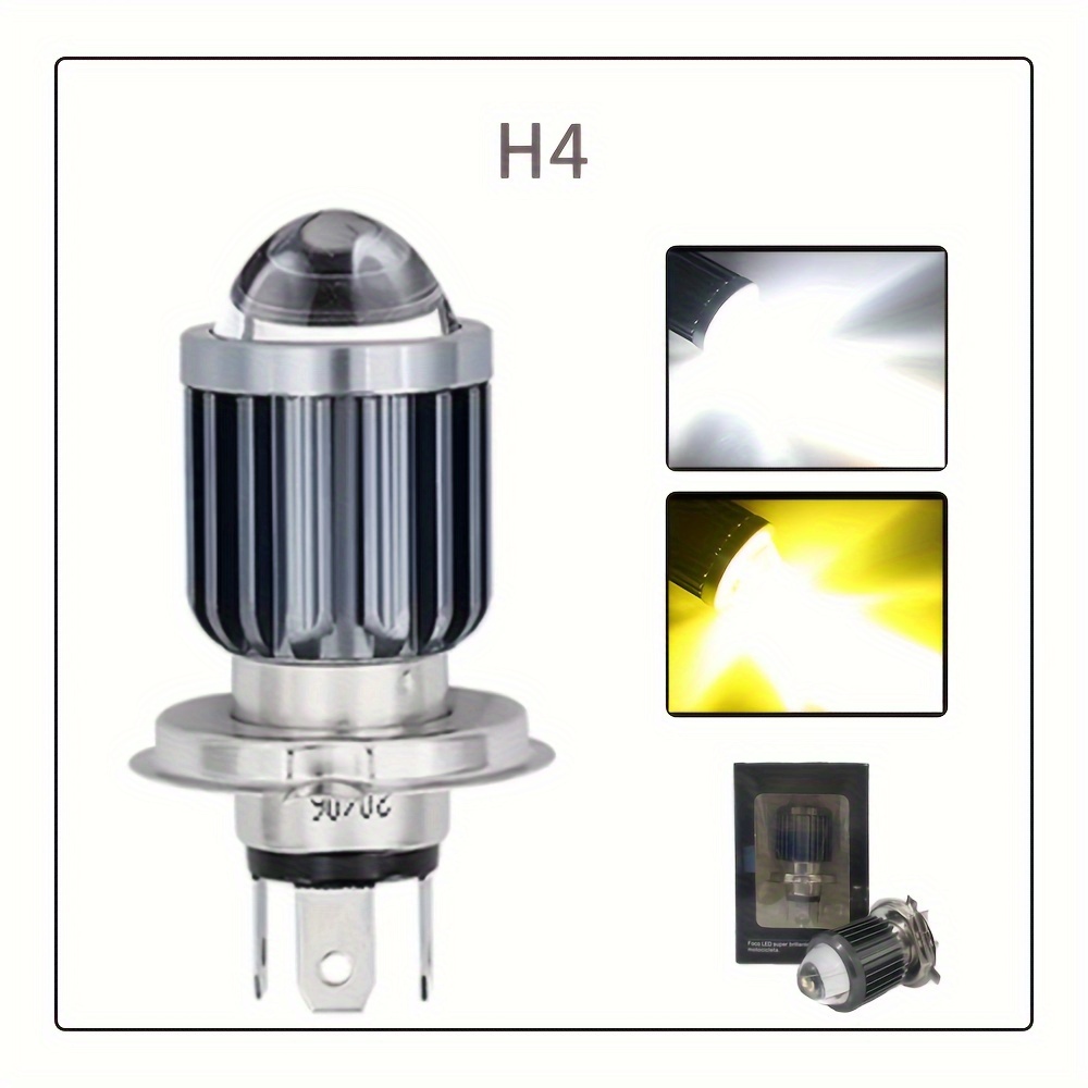 H4 Ba20d Led Motorcycle Headlight Bulb 11v 60v 6500k Moto - Temu