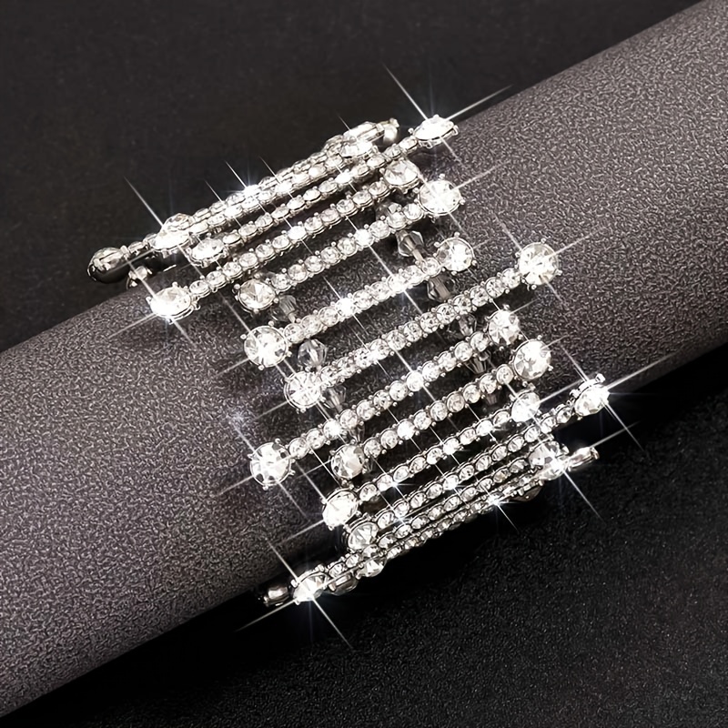 

Gorgeous Luxury Shiny Stretch Rhinestone Bangle Bracelet For Women Party Banquet Gifts