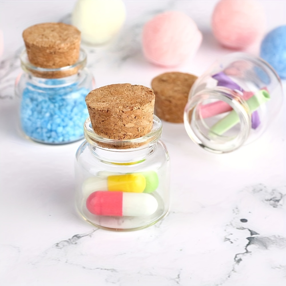 50pcs Mini Glass Bottles 1.5ml Small Jars with Cork Stoppers Wish Favor  Bottles Storage Container for Spell Jar Wedding Decoration Home Party  Favors